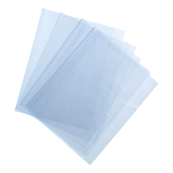 100Pcs 9.5x6 Inch Shrink Wrap Bags, Blue Clear Heat Shrink Wrap for Gift Basket,Bath Soaps