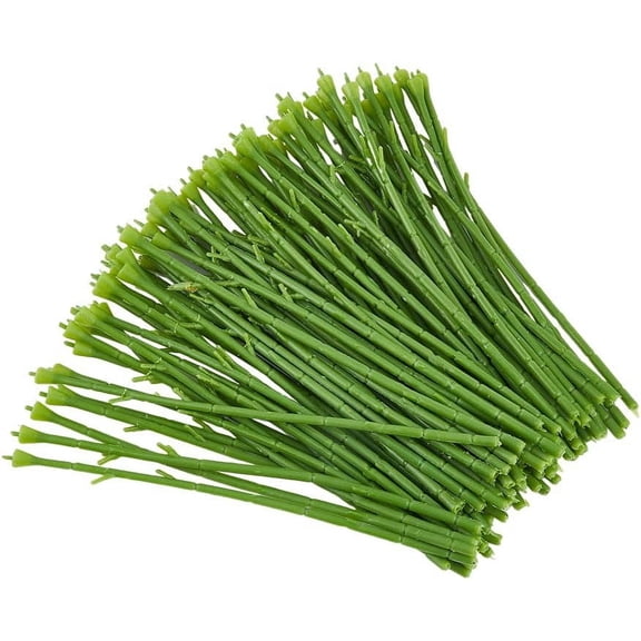 100Pcs 9.84inch Artificial Flower Stem Floral Wire Stem Plastic Rose Stem Floral Arranging Stem Wrap Green Flower Rod