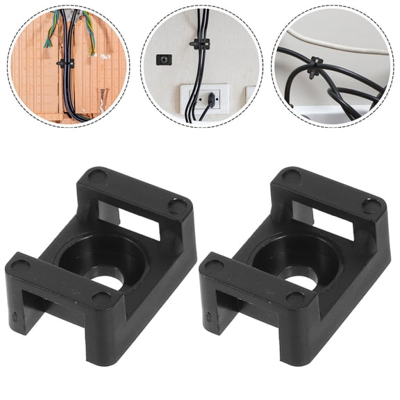 YOSADIER 100Pcs Black Saddle Wire Cable Mount Base for Easy Cable Organization
