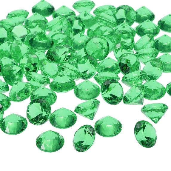 100Pcs Acrylic Diamond 25mm Vase Filler Wedding Table Crystals Gems Confetti Green