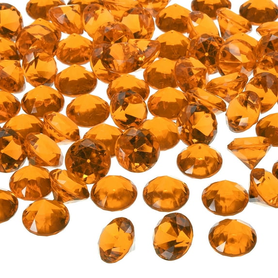 100Pcs Acrylic Diamond 25mm Vase Filler Wedding Table Crystals Gems Confetti Orange