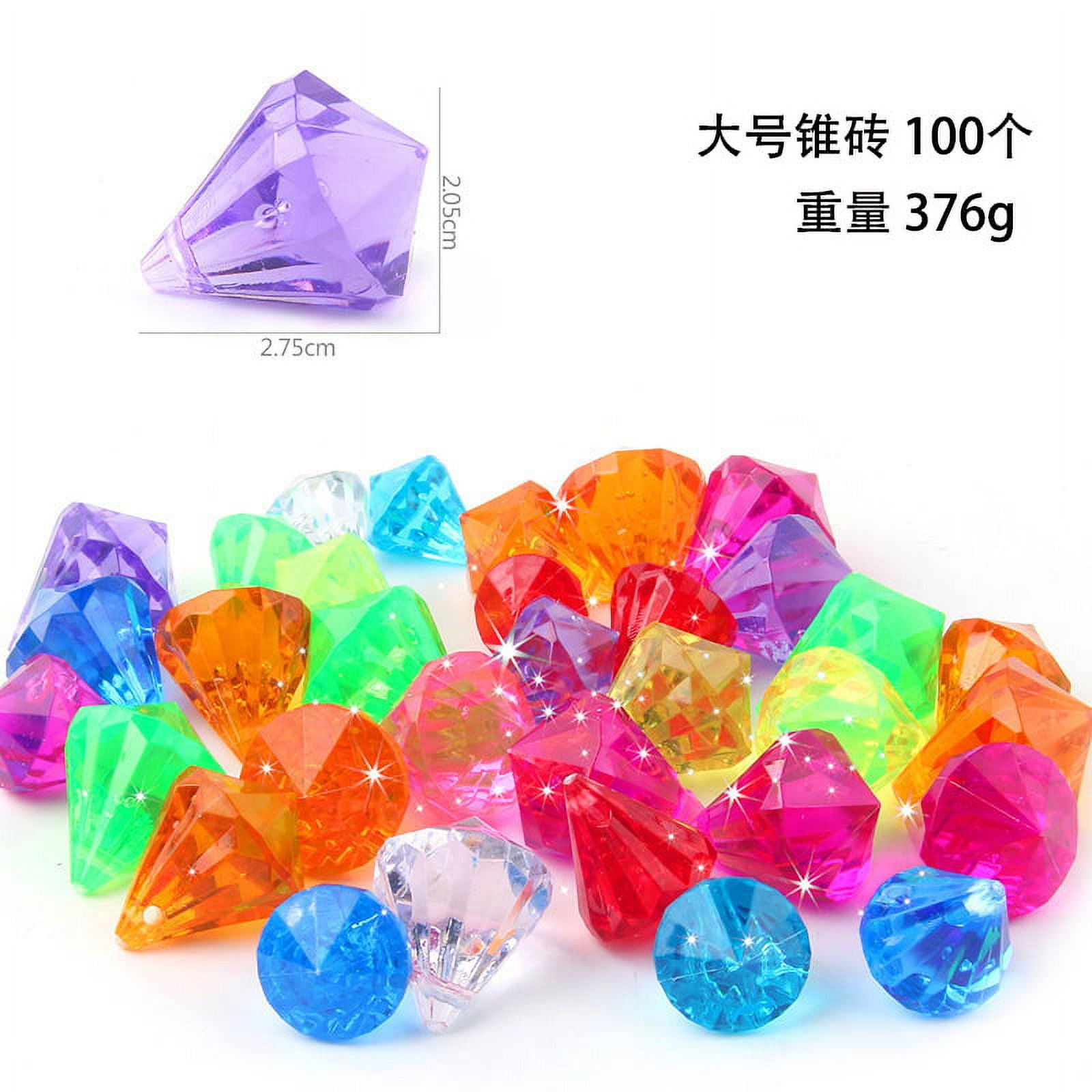 100Pcs Acrylic Diamond Gems Jewels Diamond Toy Pirate Treasure Hunt