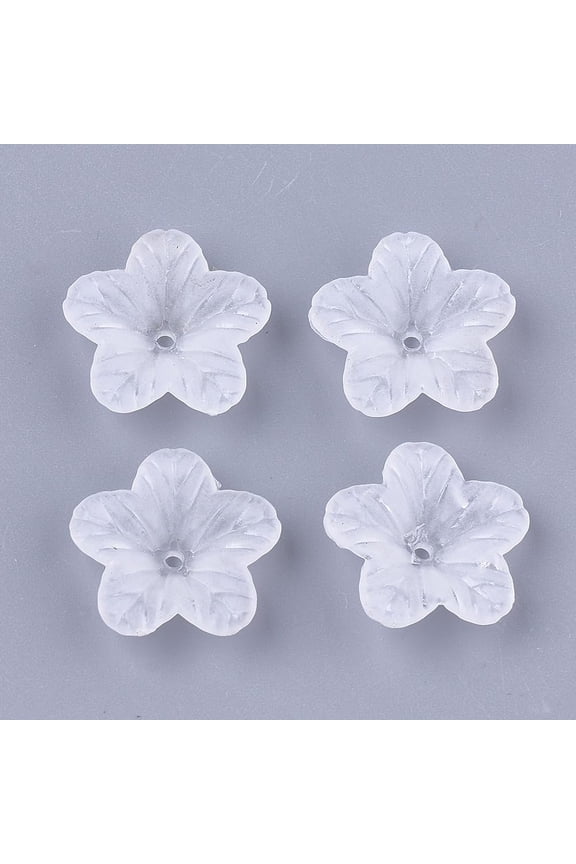 100Pcs Acrylic Frosted Flower Charms 17.5x18x5mm for DIY Jewelry Making For Crafting