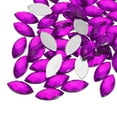 thumbnail image 1 of 100Pcs Acrylic Horse Eye Gems 7x15mm Flat Back Artificial Rhinestones for DIY Crafts Bead Wedding Party Bright Purple, 1 of 6
