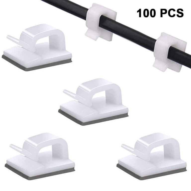 StarTech.com 100 Adhesive Cable Management Clips Black,  Network/Ethernet/Office Desk/Computer Cord Organizer, Sticky Cable/Wire  Holders, Nylon Self Adhesive Clamp UL/94V-2 Fire Rated - Nylon 66 Plastic -  TAA (CBMCC3) - cable clips 