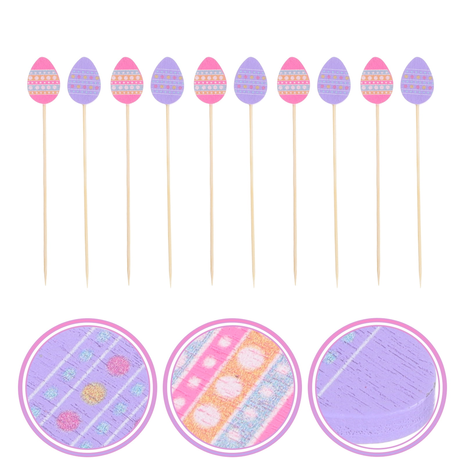 100Pcs Adorable Egg Cake Inserts Easter Cupcake Picks Cupcake Decorations