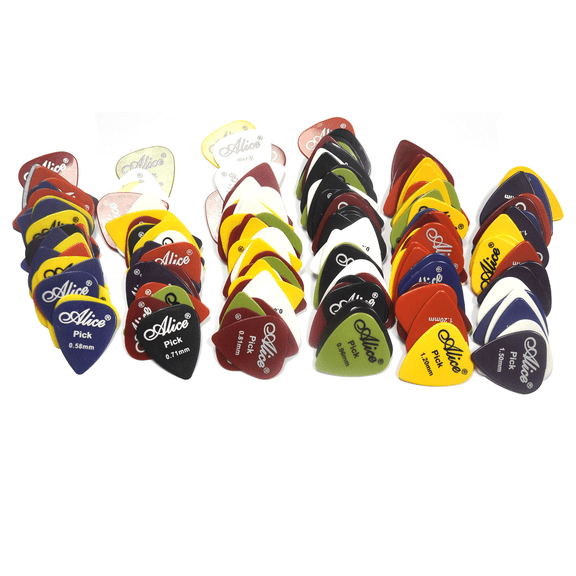 100Pcs Alice Smooth ABS Guitar Picks Plectrums 6 Gauges Mixed AP-P