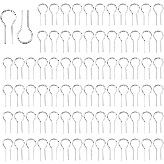 100Pcs Alloy R-Shaped Hanging Burning Needle for Kiln Glass Fusing Ceramic Platinum 12x5.5x0.5mm Hole: 4.5mm