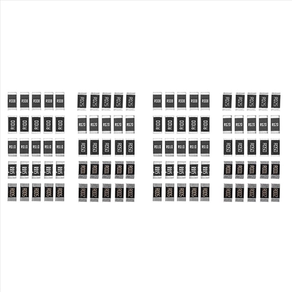 100Pcs Alloy Resistance 2512 SMD Resistor Samples Kit, R001 R002 R005 R008 R010 R015 R020 R025 R050 R100,100pcs x R001 R002 R005 R008 R010 R015 R020 R025 R050 R100,Black