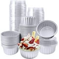 100Pcs Aluminum Cups with Lids,5oz Disposable Ramekin Baking Cups
