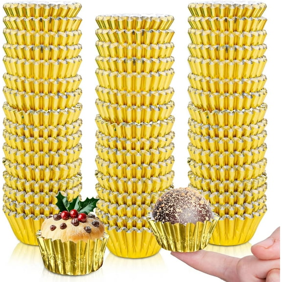 TOYMYTOY Golden Cupcake Liners for Elegant Cake Baking Use 100Pcs