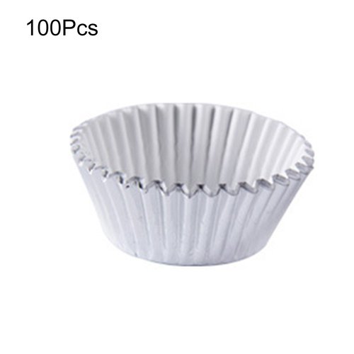 100Pcs Aluminum Foil Muffin Cases Paper Baking Cupcake Cups Kitchen Bakeware