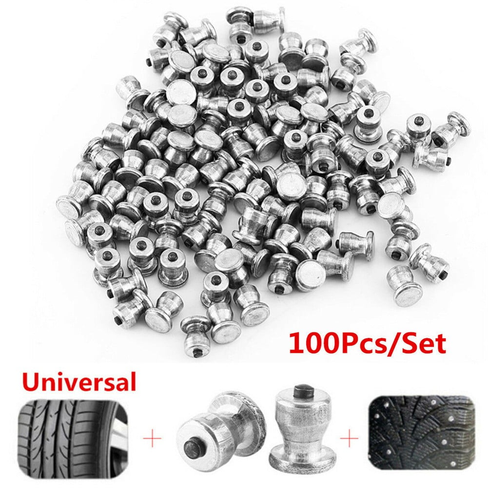 100Pcs Aluminum Tire Studs, Screwin Car Truck ATV Wheel Snow Spikes for Winter