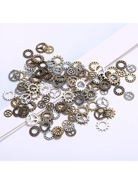 100Pcs Antique Steampunk Mini Wheel Gear Charms Pendant DIY Jewelry Making Craft