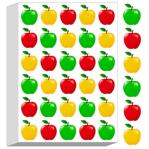 100Pcs Apple Stickers for Kids, Small Apple Stickers for Teachers Reward Classroom Decor School Incentives Classroom Awards Decorations