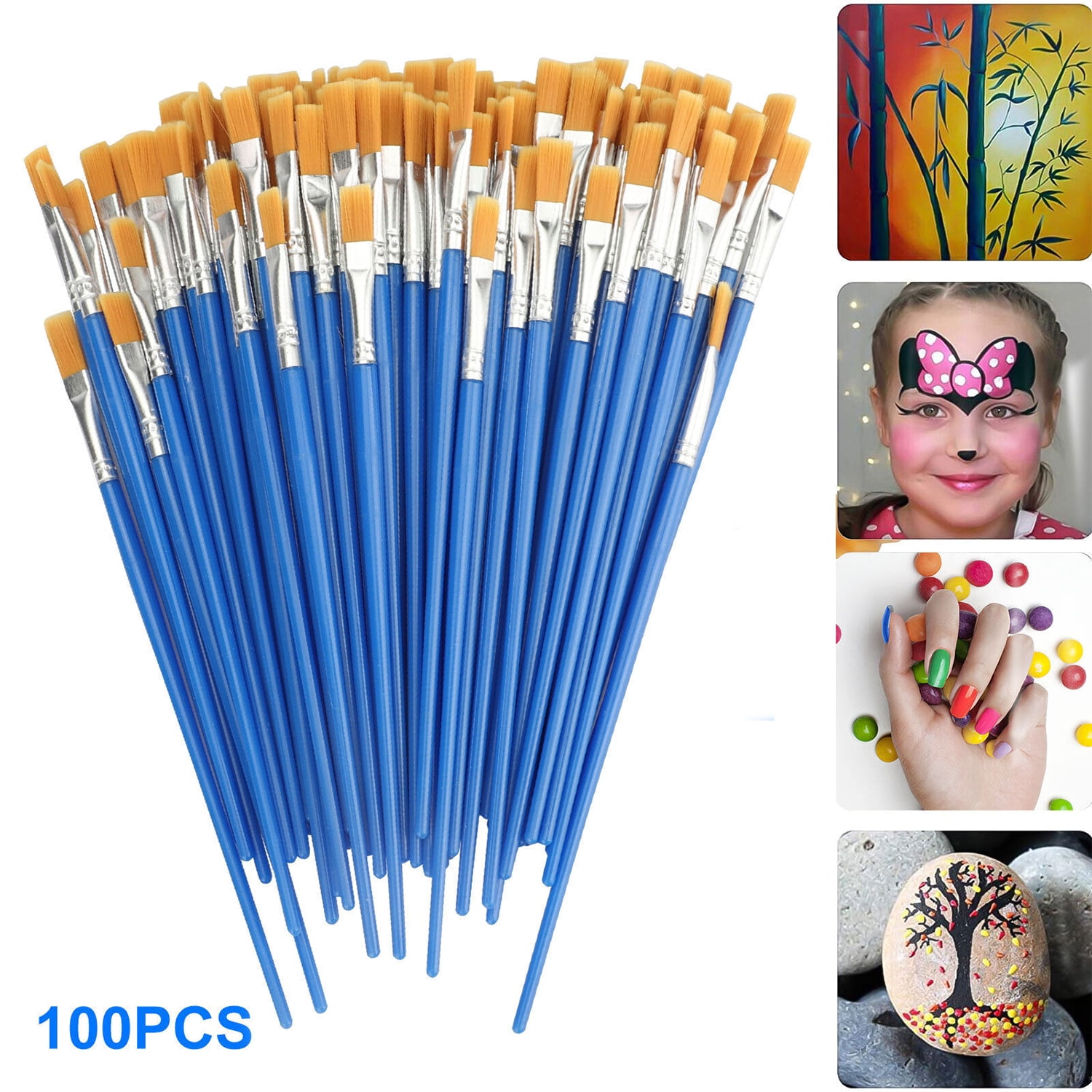 100Pcs Artist Paint Brushes Set Nylon Hair Brushes Oil Watercolor Painting Artist Professional Kits