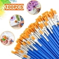 thumbnail image 1 of 100Pcs Artist Paint Flat Brushes Set Acrylic Oil Watercolour Painting Craft Art, 1 of 6