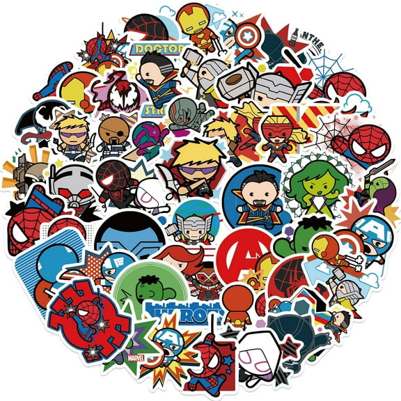100Pcs Avengers Stickers for Water Bottle Laptop Computer Phone Case Luggage Notebook Skateboard Lunchbox Decals Gifts for Kids Teen Adults