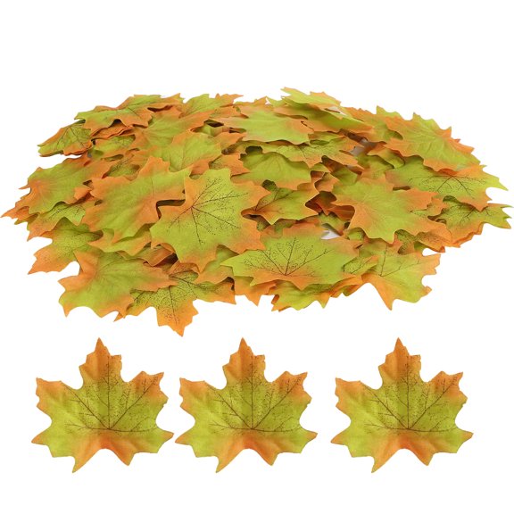 100Pcs/Bag Artificial Maple Leaves for Thanksgiving Autumn Leaf Wedding Party Table Decor
