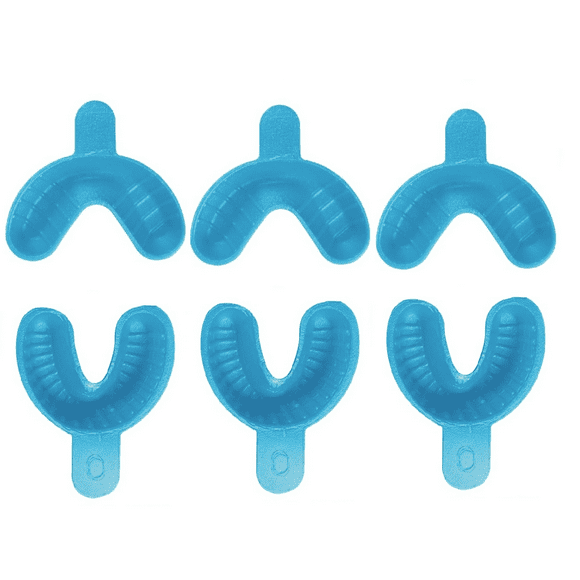100Pcs/Bag Disposable Dental Fluoride Trays, Single Arch Large 50/Pk Upper & 50/Pk Blue (Large)