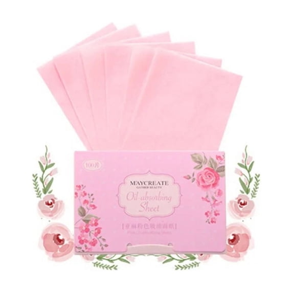 100Pcs/Bag Facial Oil Blotting Paper Breathable Botanical Fragrance Oil Control Oil-absorbing Face Cleaning Tools