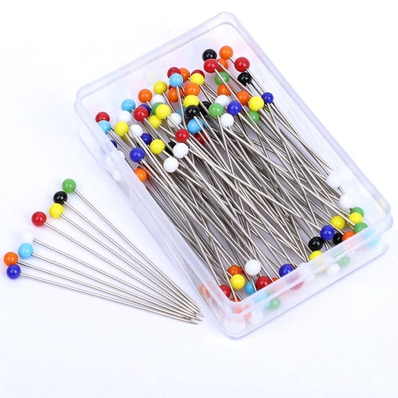 100Pcs Ball Head Sewing Pins, 1.5 Inch Stainless Steel Straight Quilting Pins, Dressmaker Pins for Fabric Positioning, Clothing Fixing, DIY Sewing and Handmade Crafts