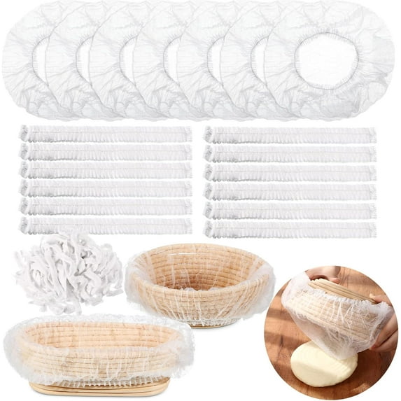 100Pcs Banneton Liner Bread Proofing Basket, Non Woven Liner Non Stick Dough Bowl Covers for Bread Proofing, Disposable Banneton Basket Bread Covers for Sourdough Bread Baking Supplies