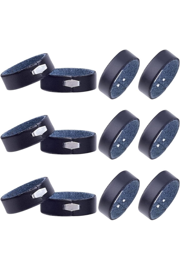100Pcs Belt Loop Keeper Ring Leather with Alloy Waist Belt End Strap Fixing Holder Retainer Tool Buckle Belts Replacement for 1.42 Inch Wide Men Women DIY Belt Straps Accessories Black White