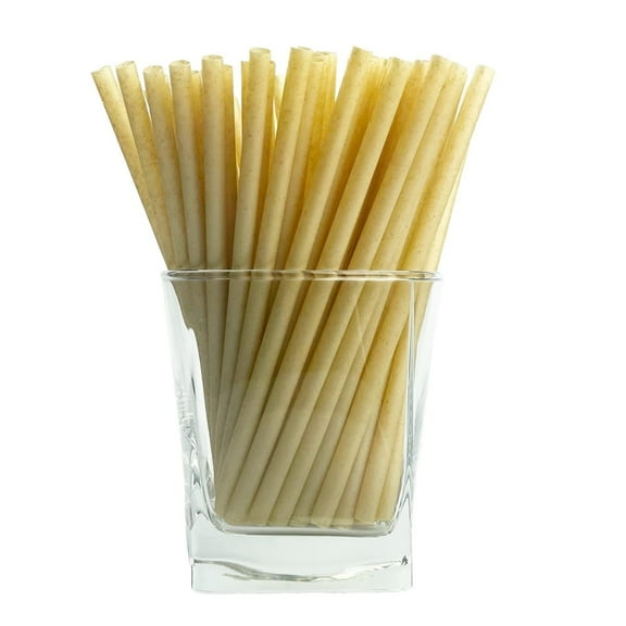 100Pcs Biodegradable Cocktail Straws,Natural Sugarcane Straws,Disposable Drinking Straws,Ecofriendly cocoY Fiber Straws,Smoothie Straws,Bulk for Cold and Hot Beverages,Party Supplies