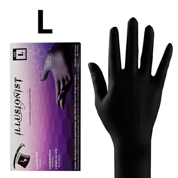 100Pcs Black Disposable Gloves, Latex/Powder-Free Waterproof Durable Gloves, Snug Fit for Tattoo Hair Coloring Pet Grooming Salon Household Cleaning