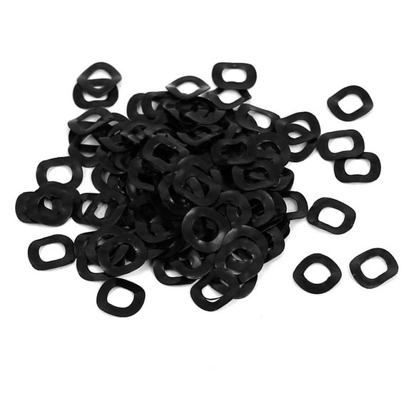 100Pcs Black Metal Wavy Wave Crinkle Spring Washers 5mm x 10mm x 0.2mm
