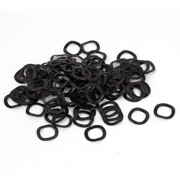 100Pcs Black Metal Wavy Wave Crinkle Spring Washers 8mm x 12mm x 0.2mm