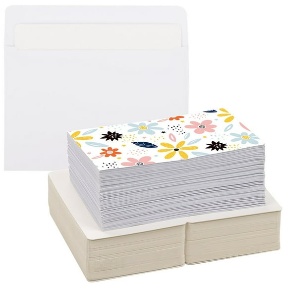 100Pcs Blank Watercolor Cards with Envelops, DIY Greeting Card Stocks in Bulk, Folding Hard Cardstock for Painting Invitations Notes Wedding Baby Shower Christmas