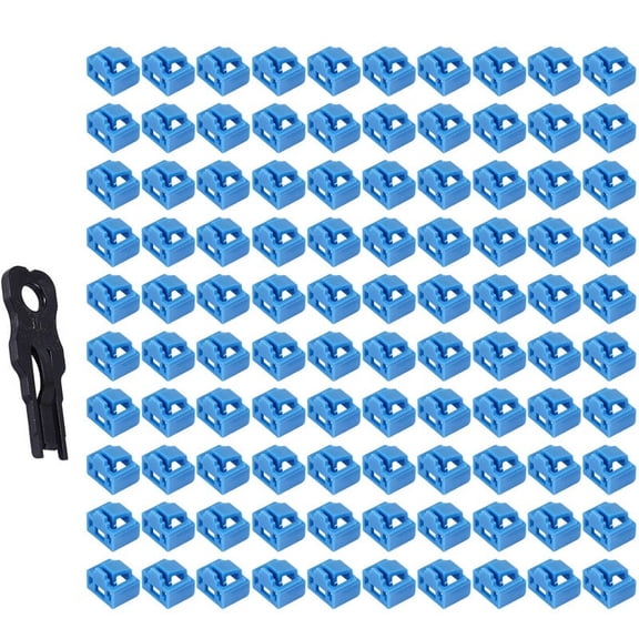 100Pcs Blue RJ45 Port Ethernet LAN Hub Anti Dust Cover Plug Cap Blockout Protector with Proprietary Lock and Key