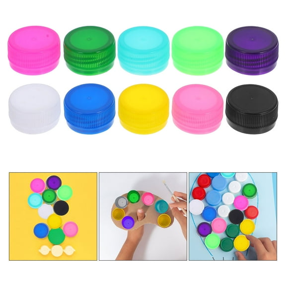 100Pcs Bottle Caps Colorful Bottle Cover for DIY Crafts, Handcraft Material for Kingdergarten Projects Random Colors