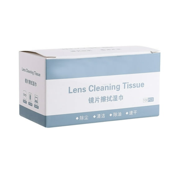 100Pcs / Box Glasses Cleaner Cloth Disposable Degreasing Paper Pre-Moistened Lens Cleaning Wipes for Glass