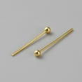 thumbnail image 1 of 100Pcs Brass Ball Head Pins for Jewelry Making Real 18K Gold Plated 22 Gauge 16x0.6x0.6mm Head: 1.8mm, 1 of 2