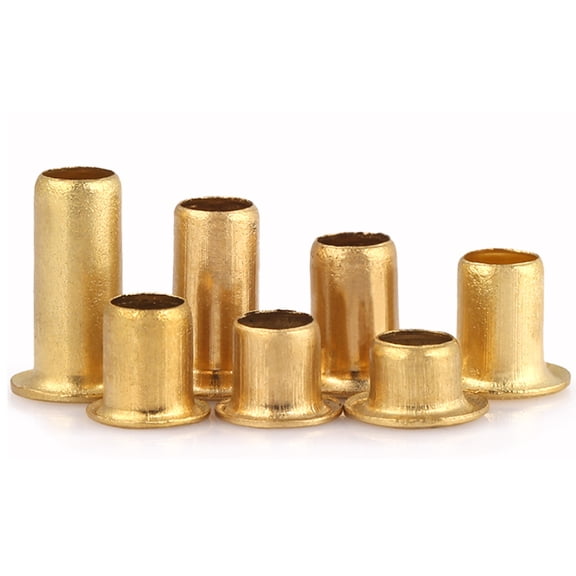 (100Pcs) Brass Hollow Rivet Copper Eyelet Nail, M2.5x6mm