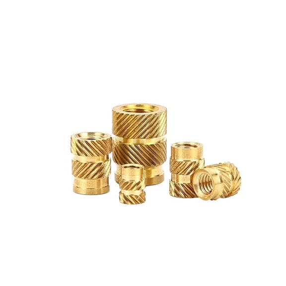 100Pcs Brass Hot Melt Inset Nuts Heating Molding Copper Thread Inserts Nut Double Twill Brass Nut M2M3