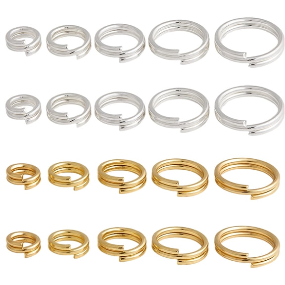 100Pcs Brass Split Rings Round Rings 2-Loop Long-Lasting Plated Mixed Color 4~8x1.5mm Inner Diameter: 2.5~6.5mm 10pcs/color