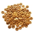 thumbnail image 1 of 100Pcs Brown Round Wood Buttons 4 Holes Craft for Sewing Card Making Crafts, 1 of 6