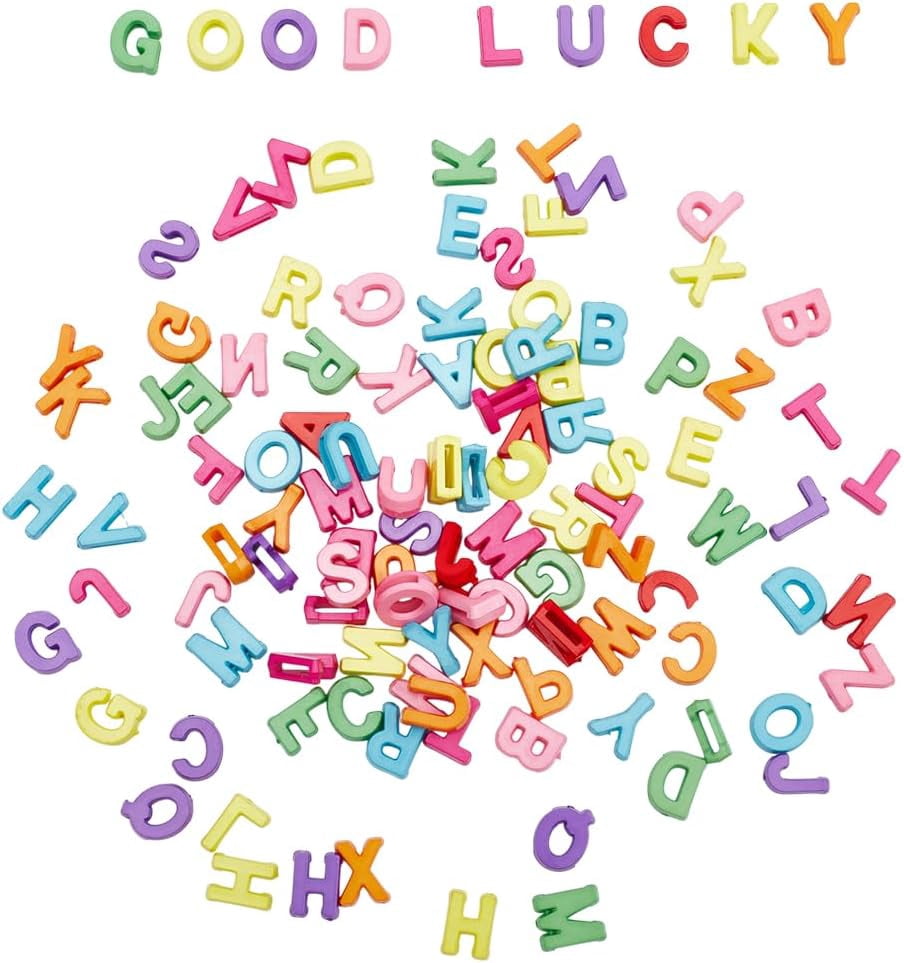 100Pcs Bulk Letter Beads Acrylic A-Z Letters Pendants 3D Loose Charms ...