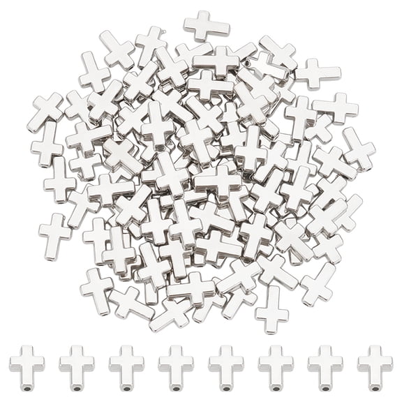 100Pcs CCB Plastic Beads Platinum 13x9x3mm Hole: 1.5mm