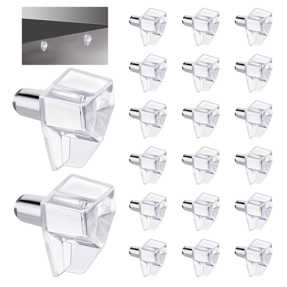 100Pcs Cabinet Shelf Pegs for Shelves, 3mm Adjustable Shelf Pins Holders, Clear Shelf Support Pegs, Kitchen Cabinet Shelf Clips for Furniture & Closet Bookshelf Kit