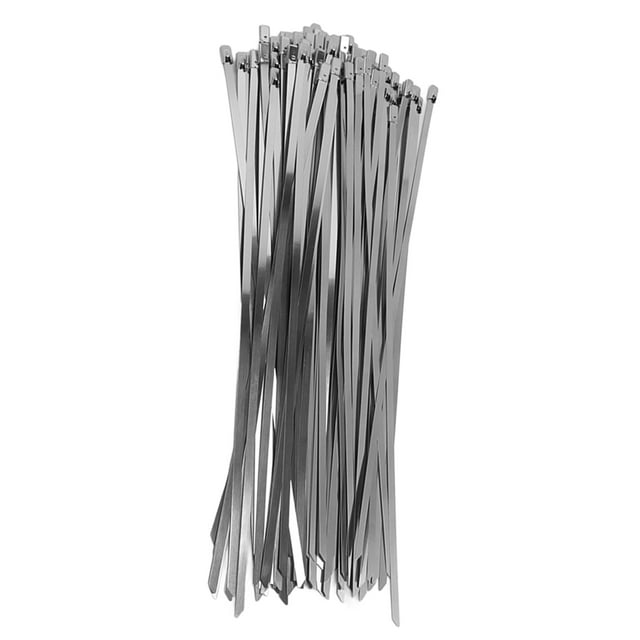 100Pcs Cable Tie Stainless Steel Hose Zip Tie Self Locking Set Kit for Wire Line Type B