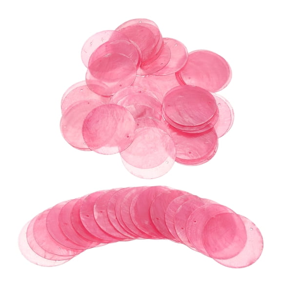 100Pcs Capiz Shells, 5cm/1.97" Round Natural Shells with 2 Holes for Seashell Wind Chimes Curtain Shell Garland DIY Craft Wedding Home Decoration, Pink