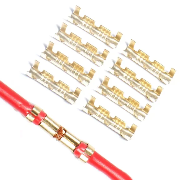 100Pcs Car Brass Copper 0.5-1.5Mm Crimp Electrical Connector Wire Terminal Kit
