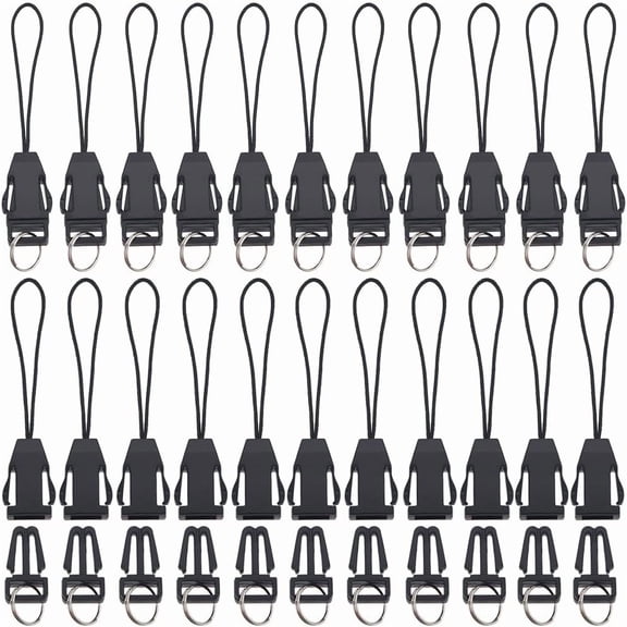 100Pcs Cell Phone Split Ring Strap Anti-Lost Short Lanyard Phone Charm Cords with Detachable Buckle Keychain Hooks Key Ring Accessories for Mobile Phone Lariat USB Drive Keys DIY Supplies Black