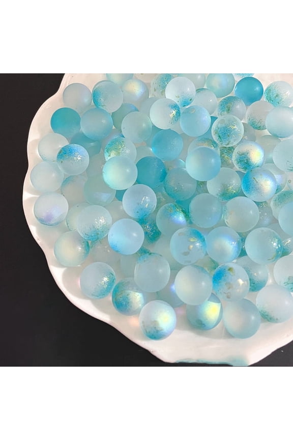 100Pcs Charming Glass Marbles Bulk, Marble Run Games, Vase Fillers, for Gifts and Crafts (0.39in/10mm, Blue)