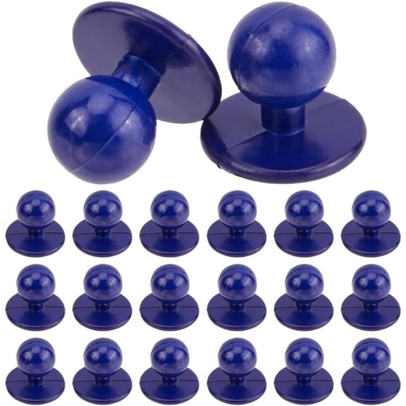100Pcs Chef Coat Stud Button Blue Plastic Round Movable Jacket Wedding Dress Cloth Half Domed Ball Button for Studs Chef Men Working Suit Garment Decorative Accessories Sewing DIY Crafts Blue 1box